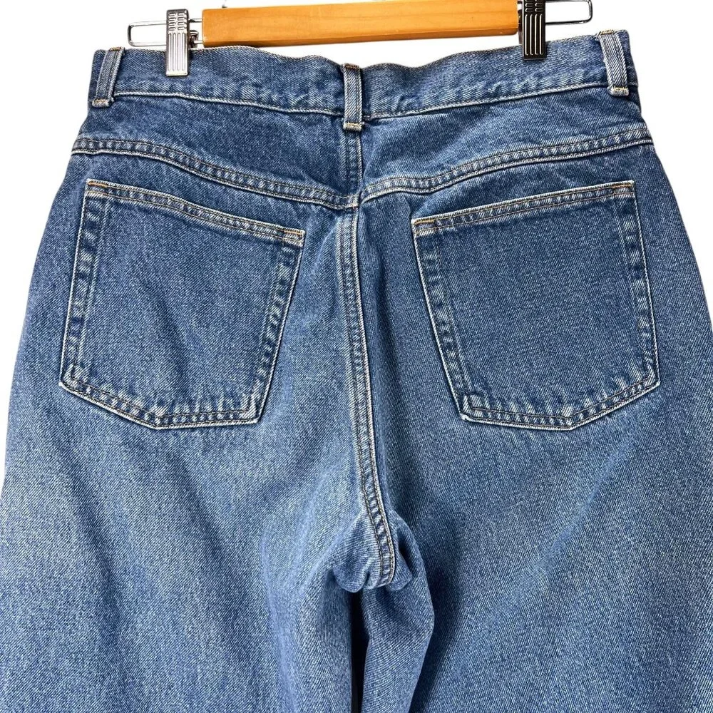 LL Bean Womens Blue Jeans Plaid Lined 14 MT Plaid Lined Original Fit Work Wear - Picture 10 of 14